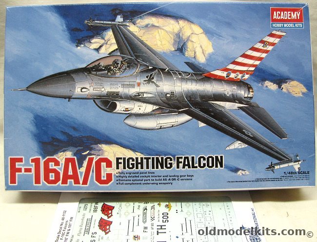 Academy 1/48 F-16A / F-16C Fighting Falcon + SuperScale Decals, 1688 plastic model kit